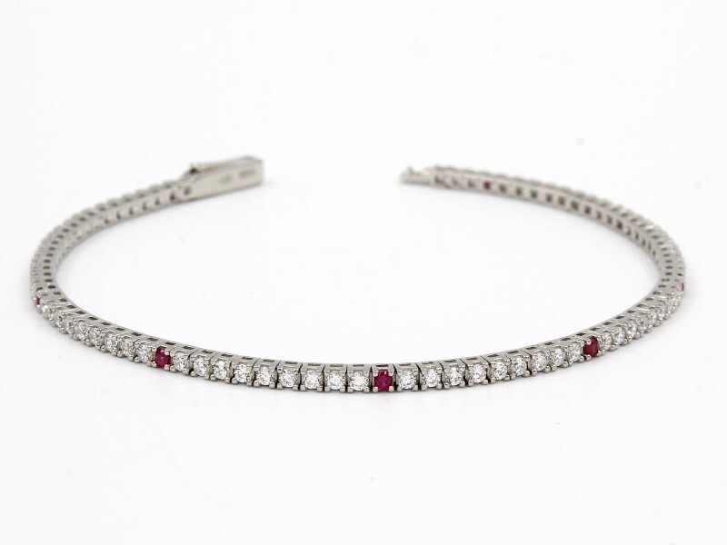 Bracciali Tennis Zirconi Bianchi E Rosa Argento Idea Regalo Varie Misure