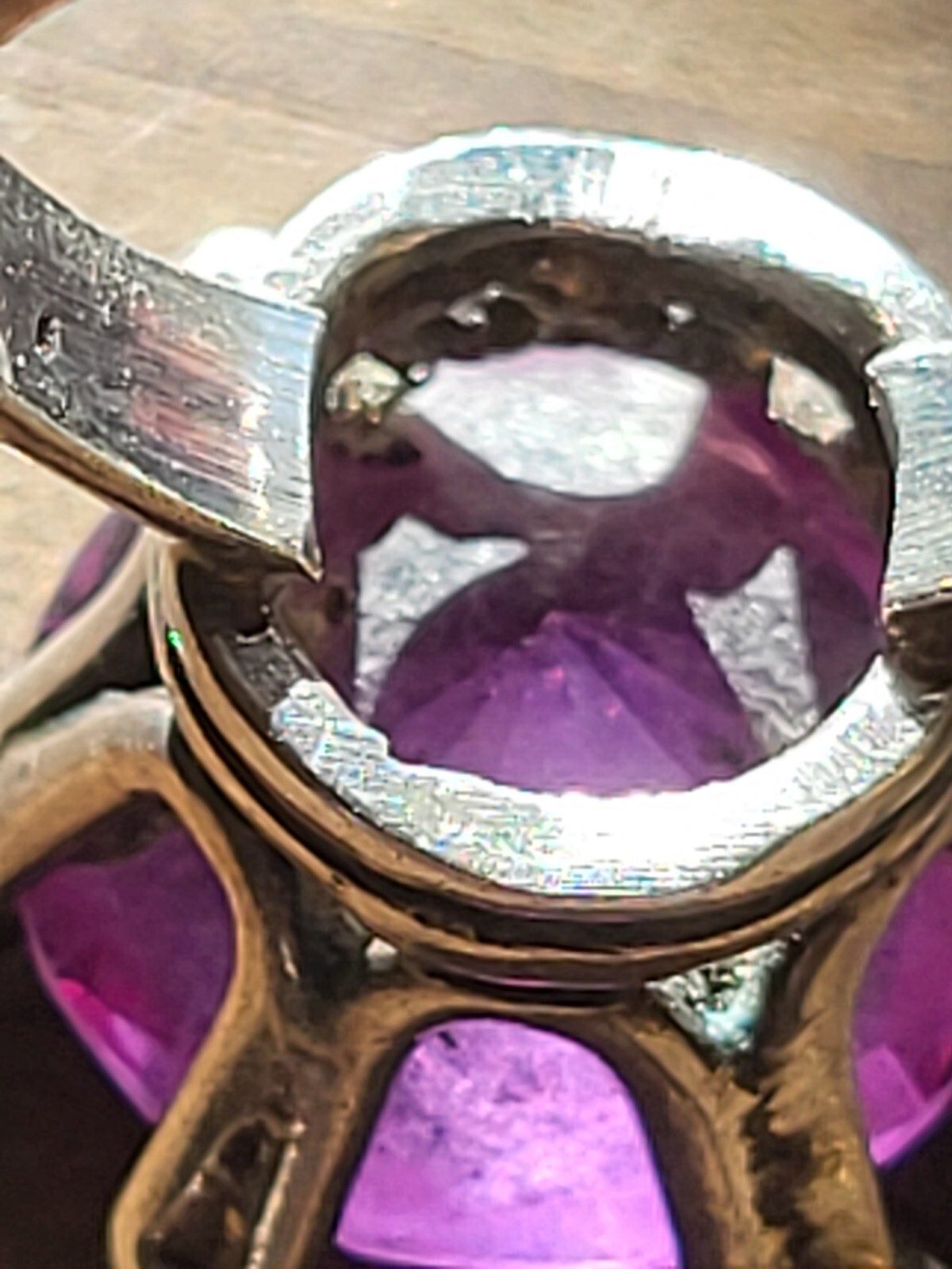Large Purple Topaz Sterling Ring Size 6.75 Brilliant Cut 7.9g Statement 13.7mm