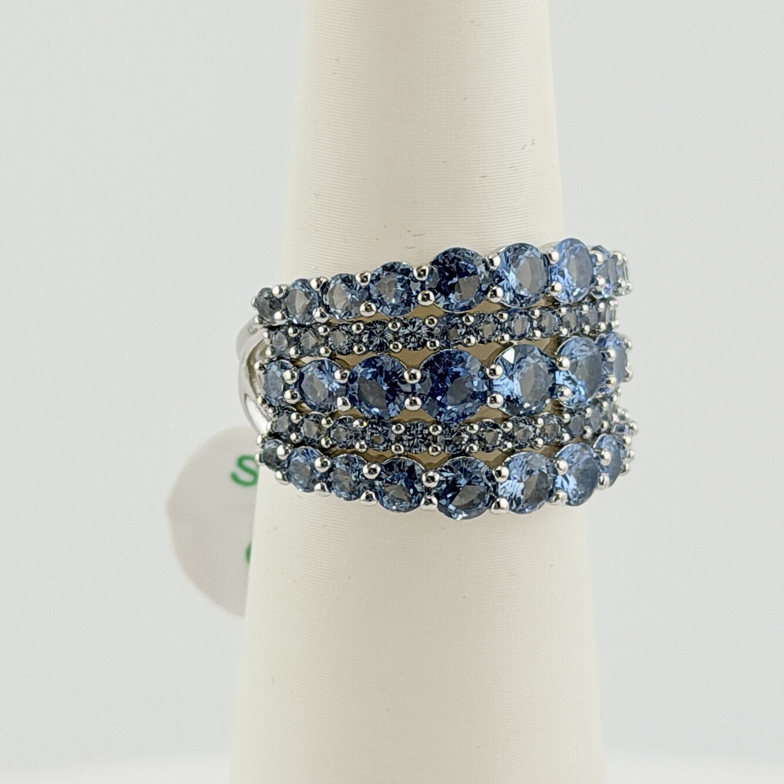 Bomb Party Ring Sz 8 RBP6638 “Lead The Way” Blue Zircon Spinel on Rhodium