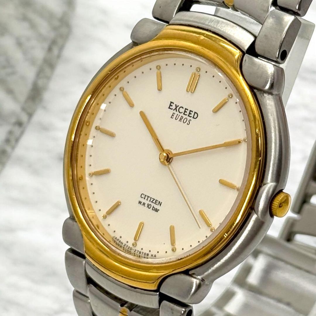 item working item CITIZEN Exceed quartz new battery men’s wristwatch