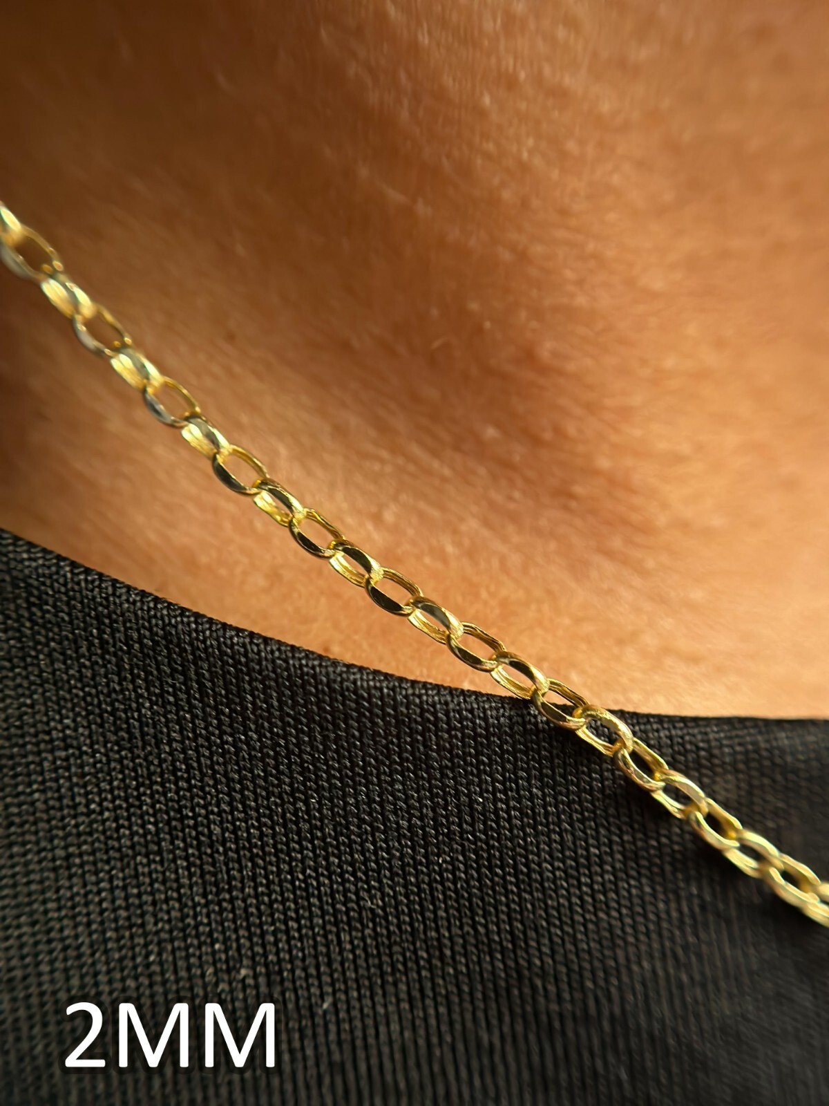 14k SOLID Gold Rolo Link 1.2mm 2mm Chain Rolo Link Necklace 16″ 18″ – Cadena Oro