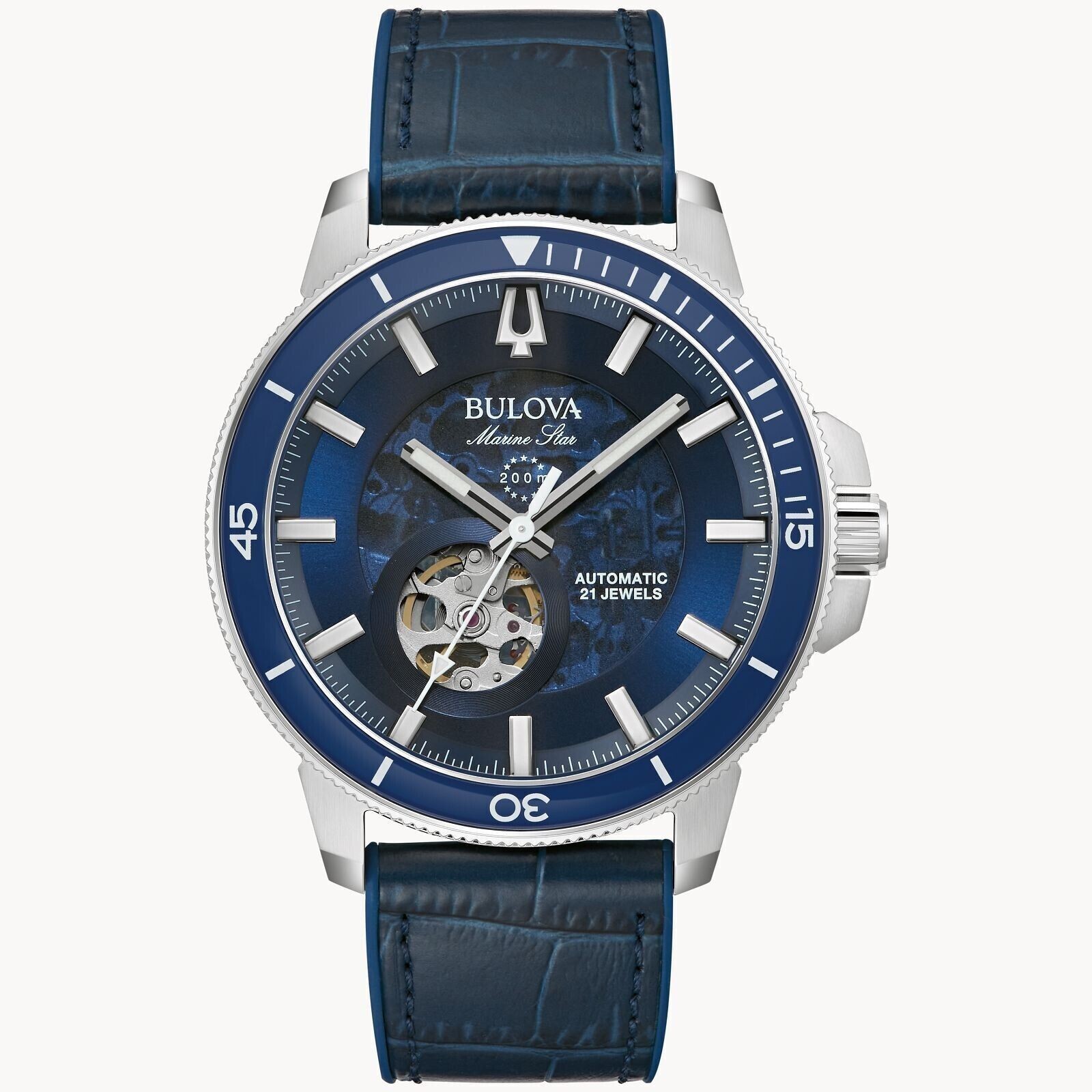 Bulova Marine Star Blue Dial Men’s Watch 96A291 BEAUTIFUL WATCH!!! PLUS 1 COIN!!