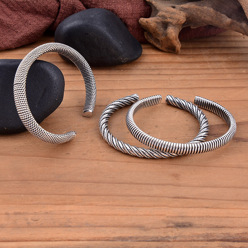 A26 Bangle Spiral Twisted Fine Silver Silver 990 Choose Model