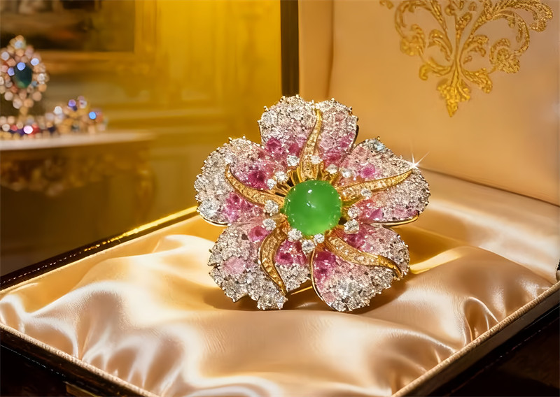 Beautiful Pink Color Flower Brooch With High Quality Design Brooch 5cmX5cm