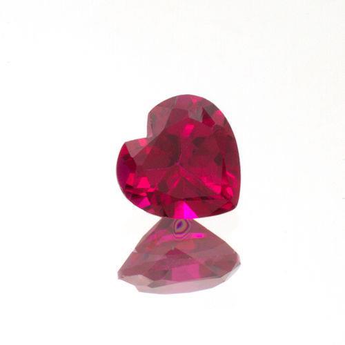 (3mm – 15mm) Heart AAA Lab Created Ruby