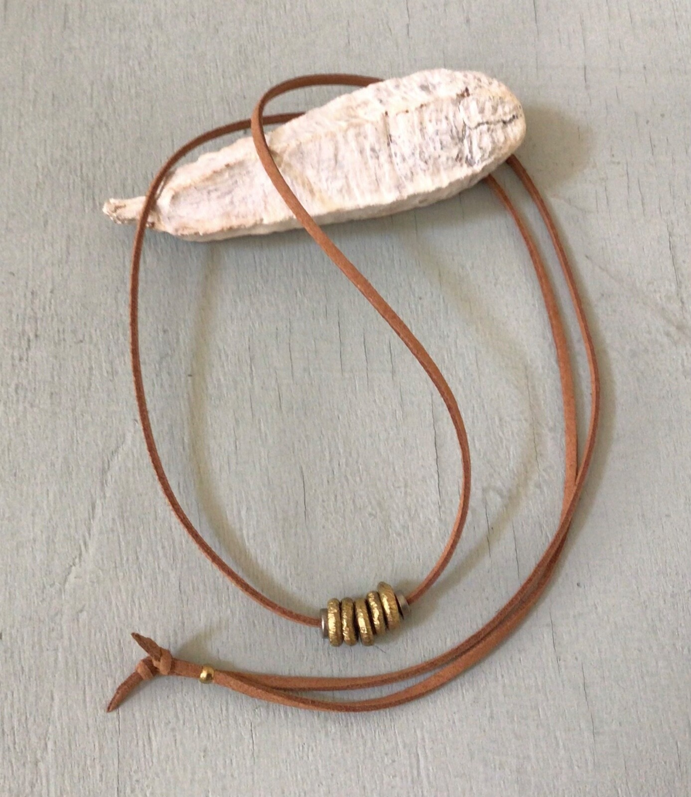 NEW Sundance Charm Necklace suede cord handmade artisan simple jewelry