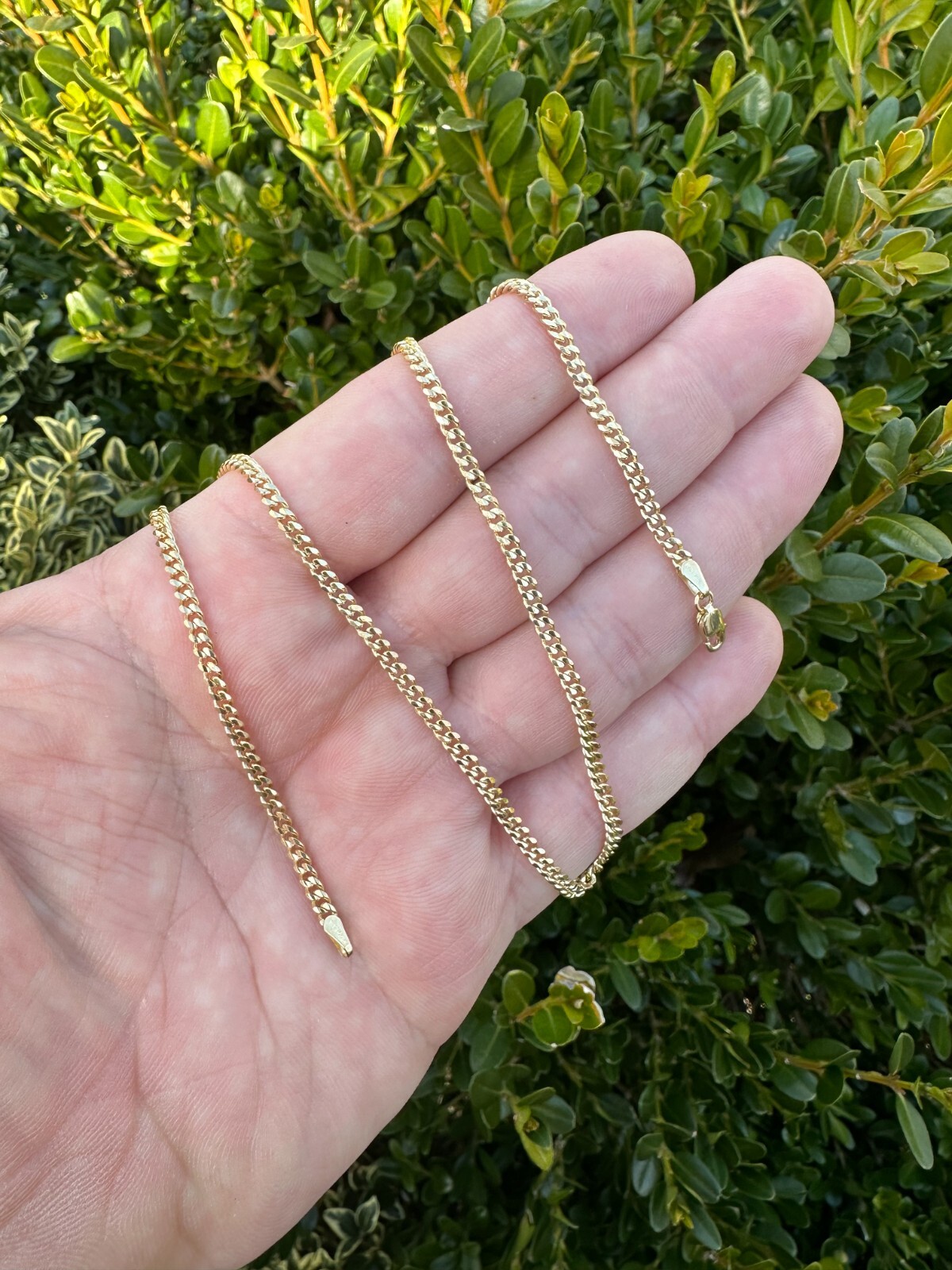 Men’s Ladies Solid 14k Yellow Gold Micro 1.5-3mm Miami Cuban Link Chain Necklace