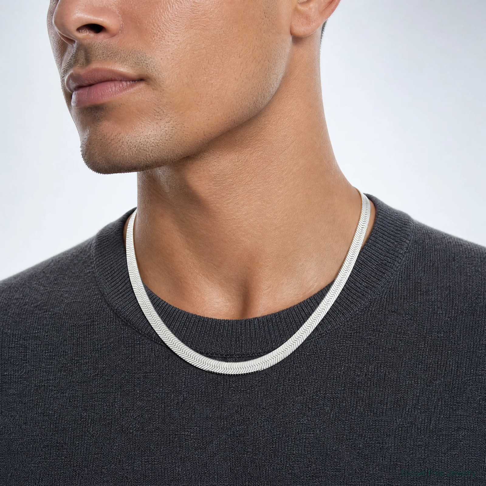 Sterling Silver 8.75mm Magic Herringbone Chain Necklace 18″-24″