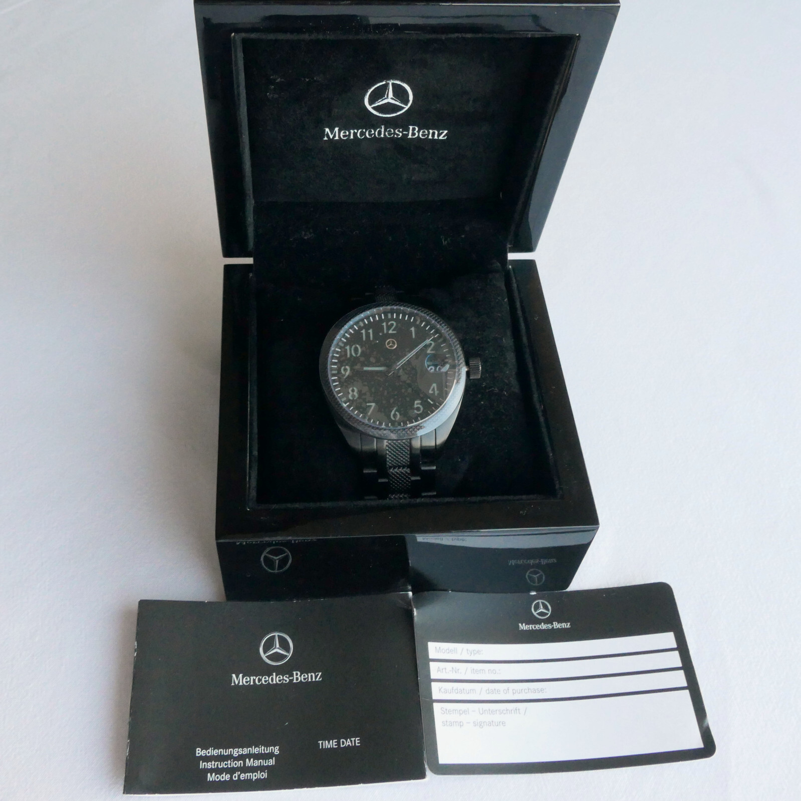 Mercedes Benz Classic AMG Motorsport Racing Black Design Car Accessory Watch