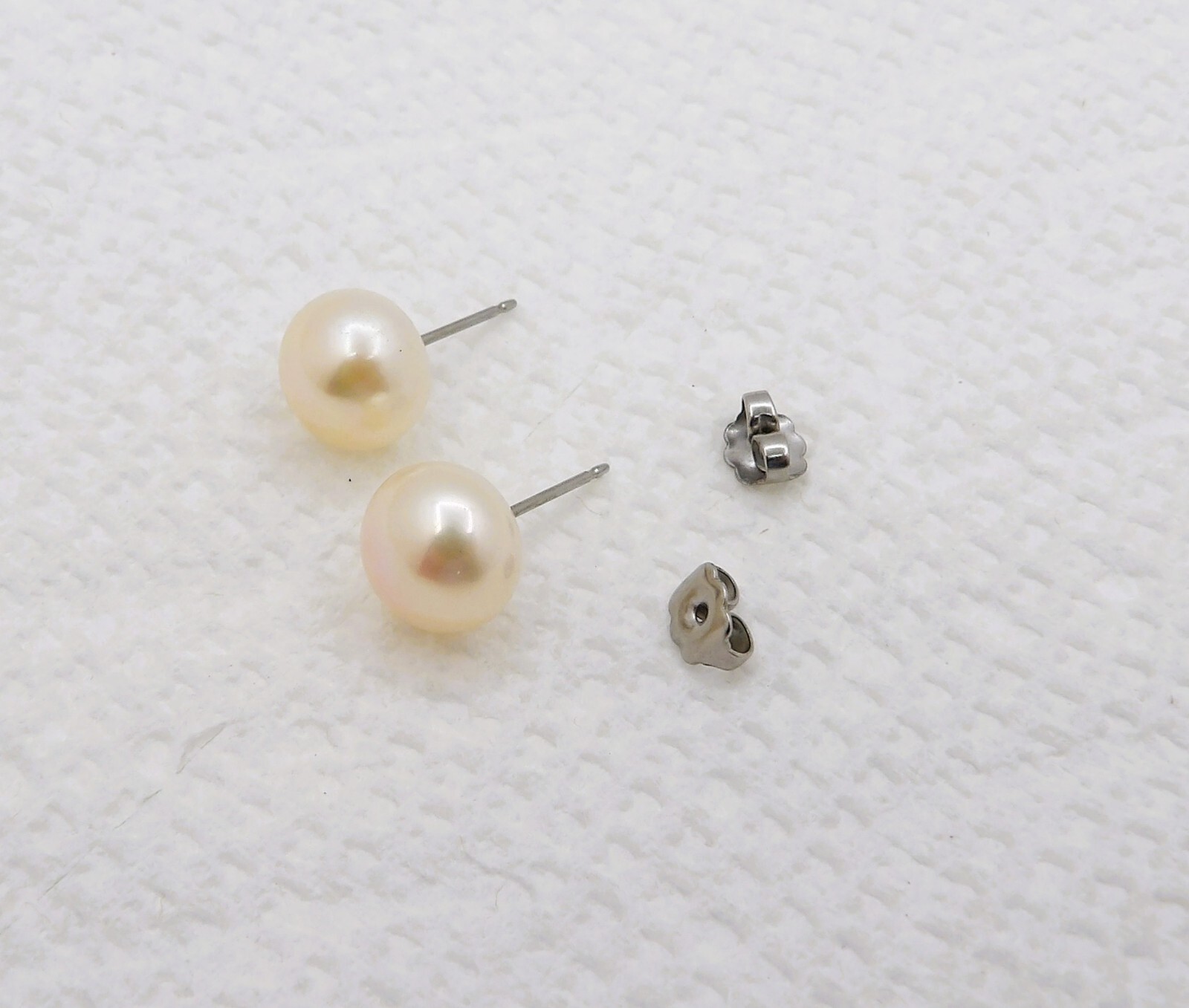 10.2 MM NATURAL PASTEL BUTTON GENUINE FRESHWATER PEARL JEWELRY EARRINGS ER036#10