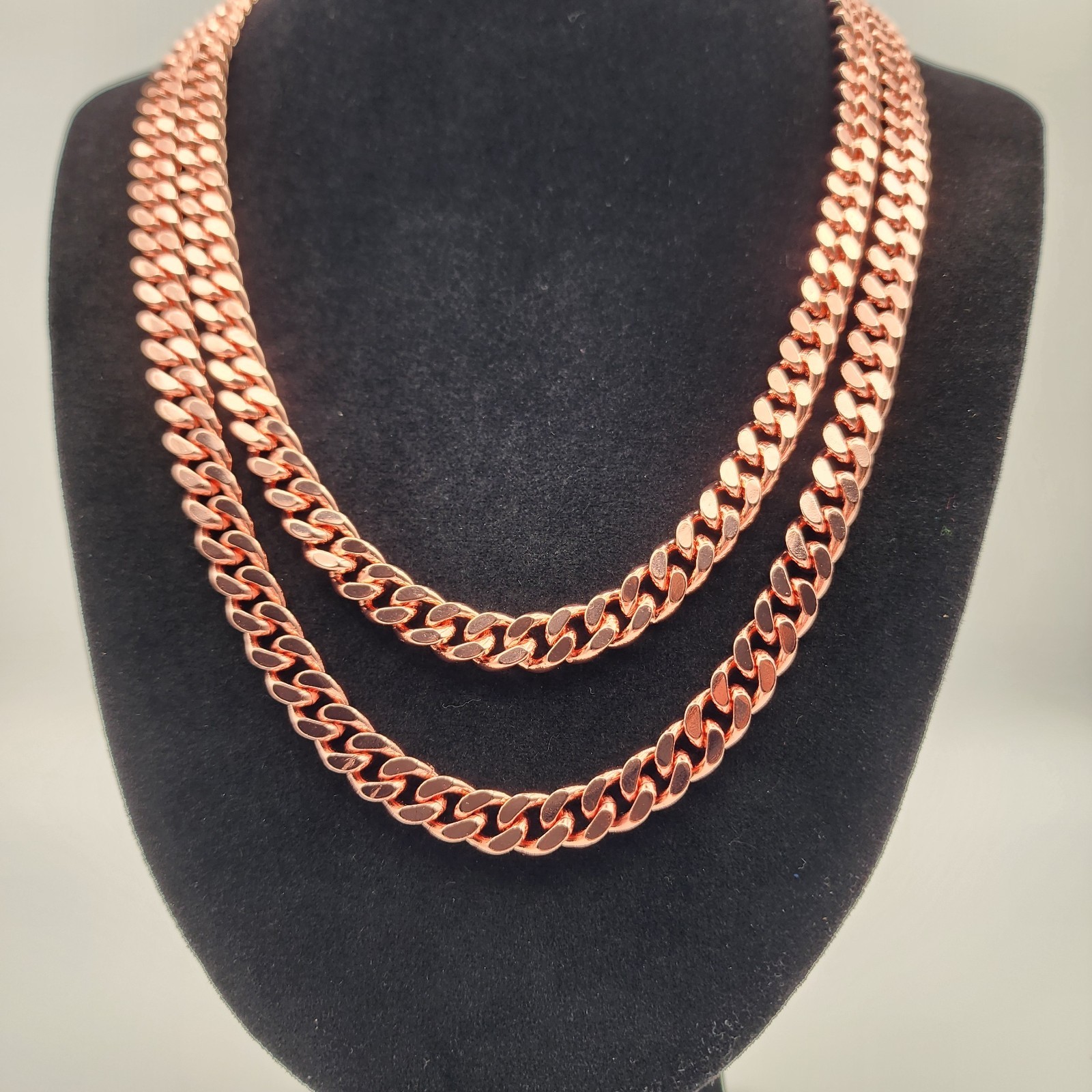 Pure Copper Cuban Chain Necklace – 9 mm Heavy Cuban Link Chain 22″-24″