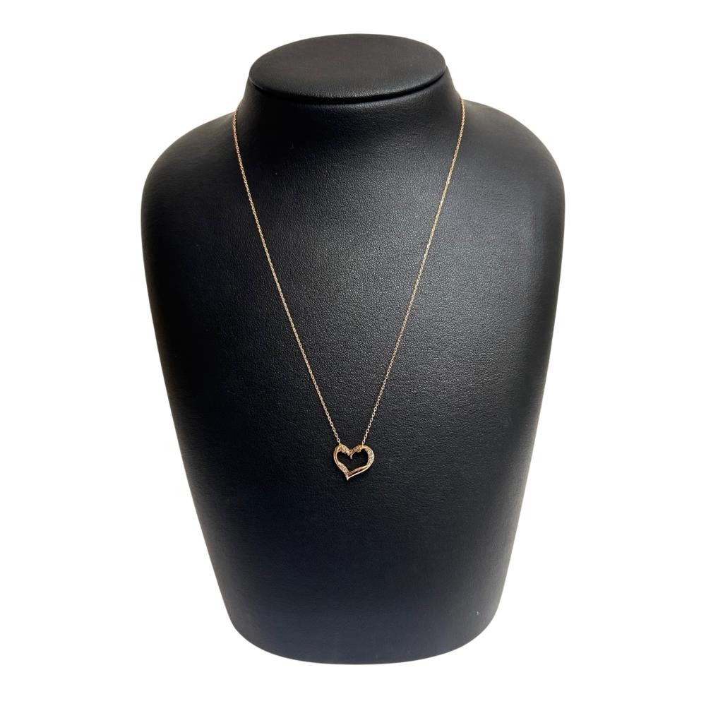 Samantha Tiara Heart diamond Total 0.06ct Necklace K18PG pink gold 2.3g 15.9…