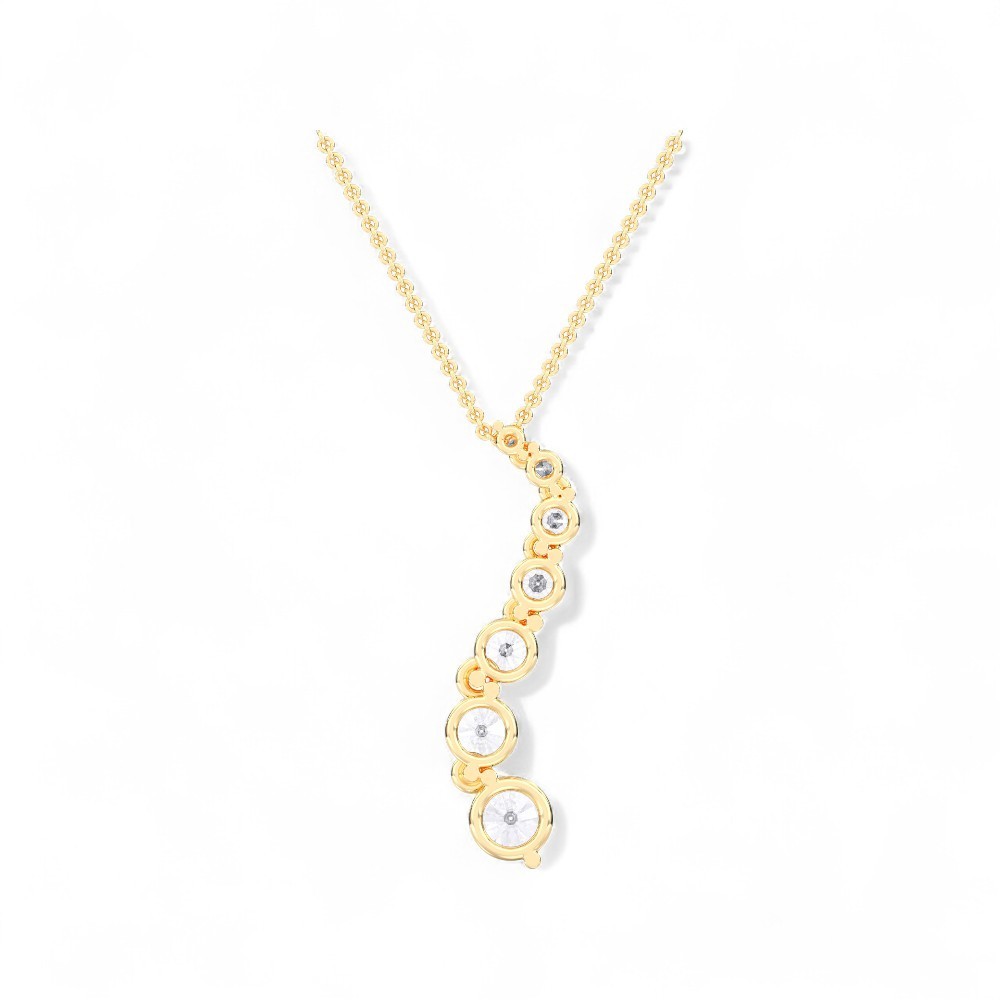 1.50 Ct F VS Round Lab Grown Diamond Pendant 14k Yellow Gold Certified