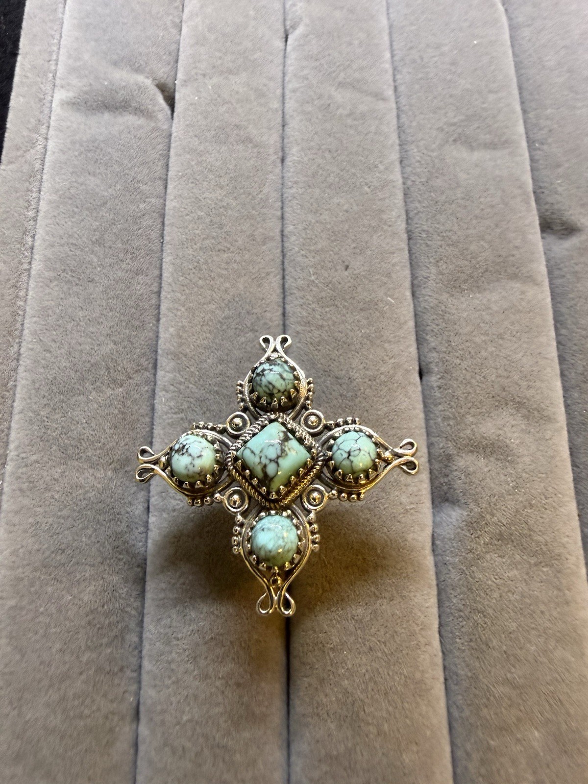 D’Joy Artisan Crafted Blue Moon Turquoise Ring In Sterling Silver Sz 7, 2.80 Ct