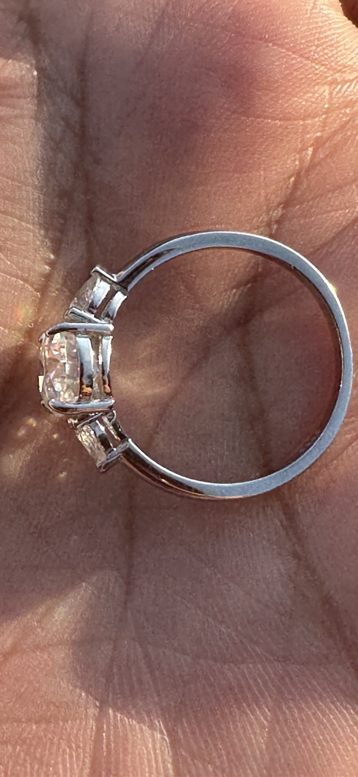 2CT D Color Oval Moissanite Ring 925 Sterling Silver Marquise Side Stones