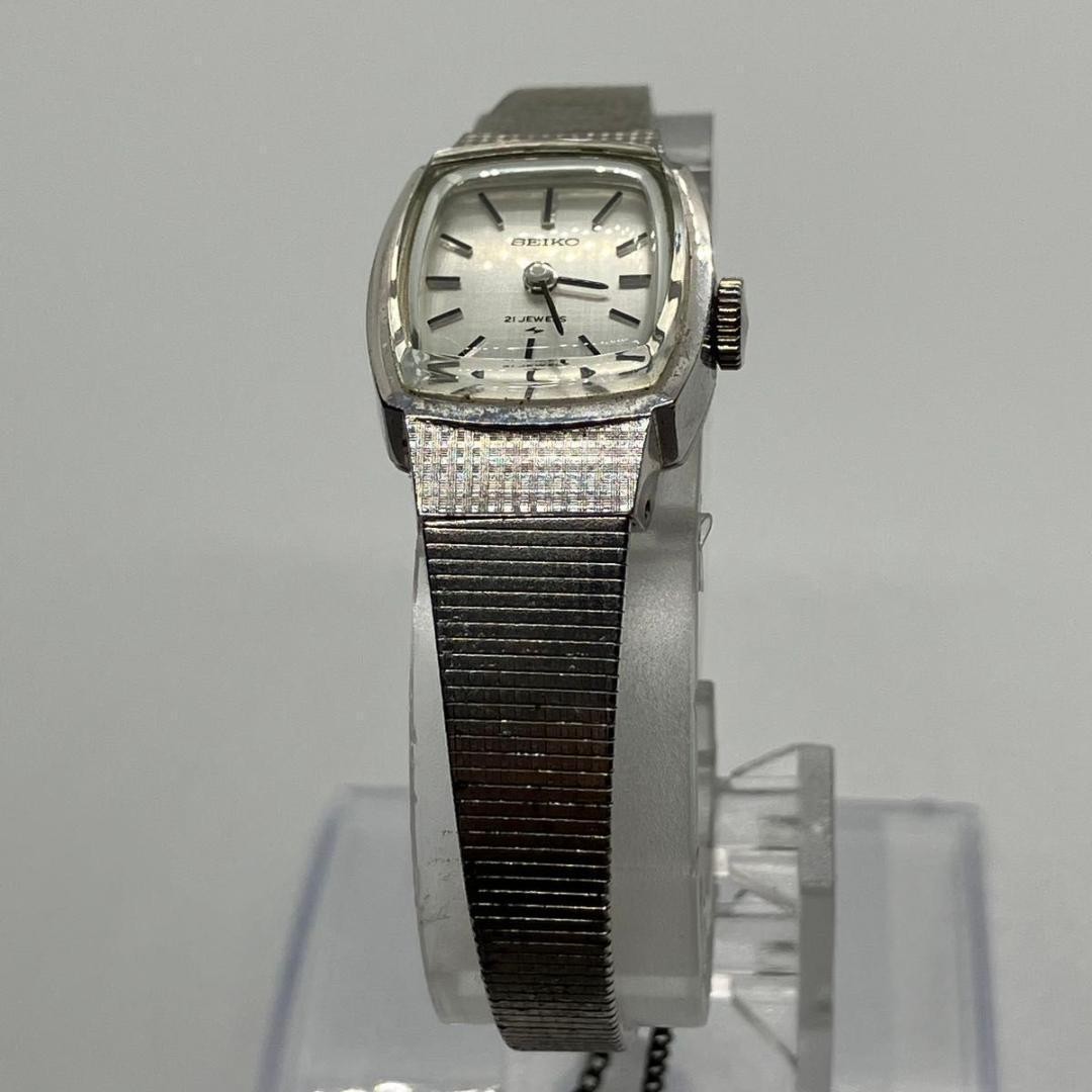 Good Condition Working Seiko 21 JEWELS Manual Winding Ladies Watch Silver