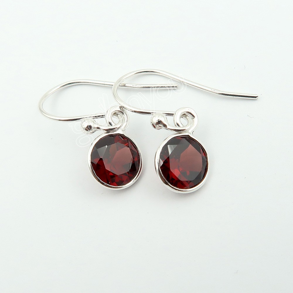 gr8onyou Ladies 925 Solid Silver Garnet Earrings | In Premium Packaging