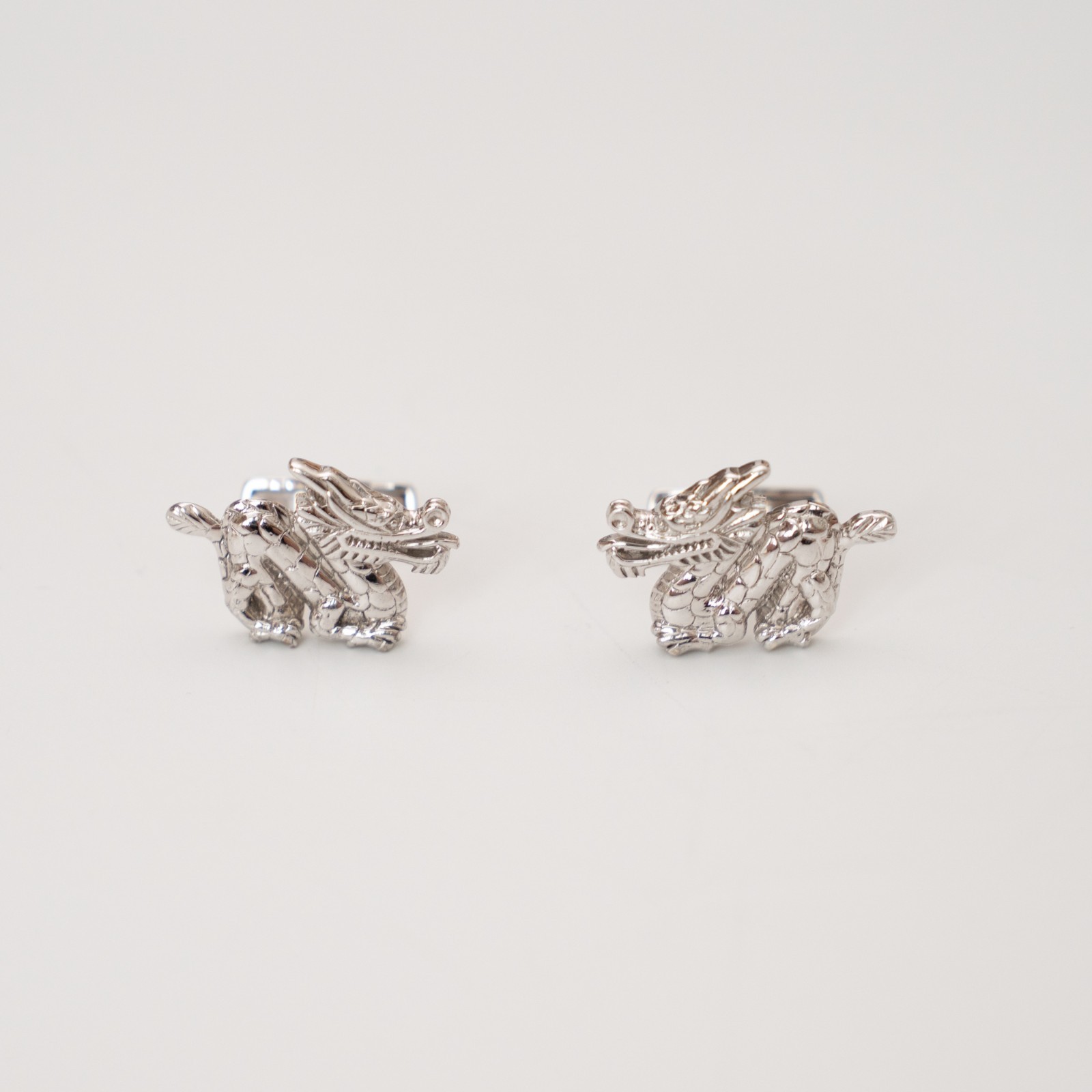 dunhill Cufflinks — Eastern Dragon Motif — Sterling Silver 925 — Hallmarked —