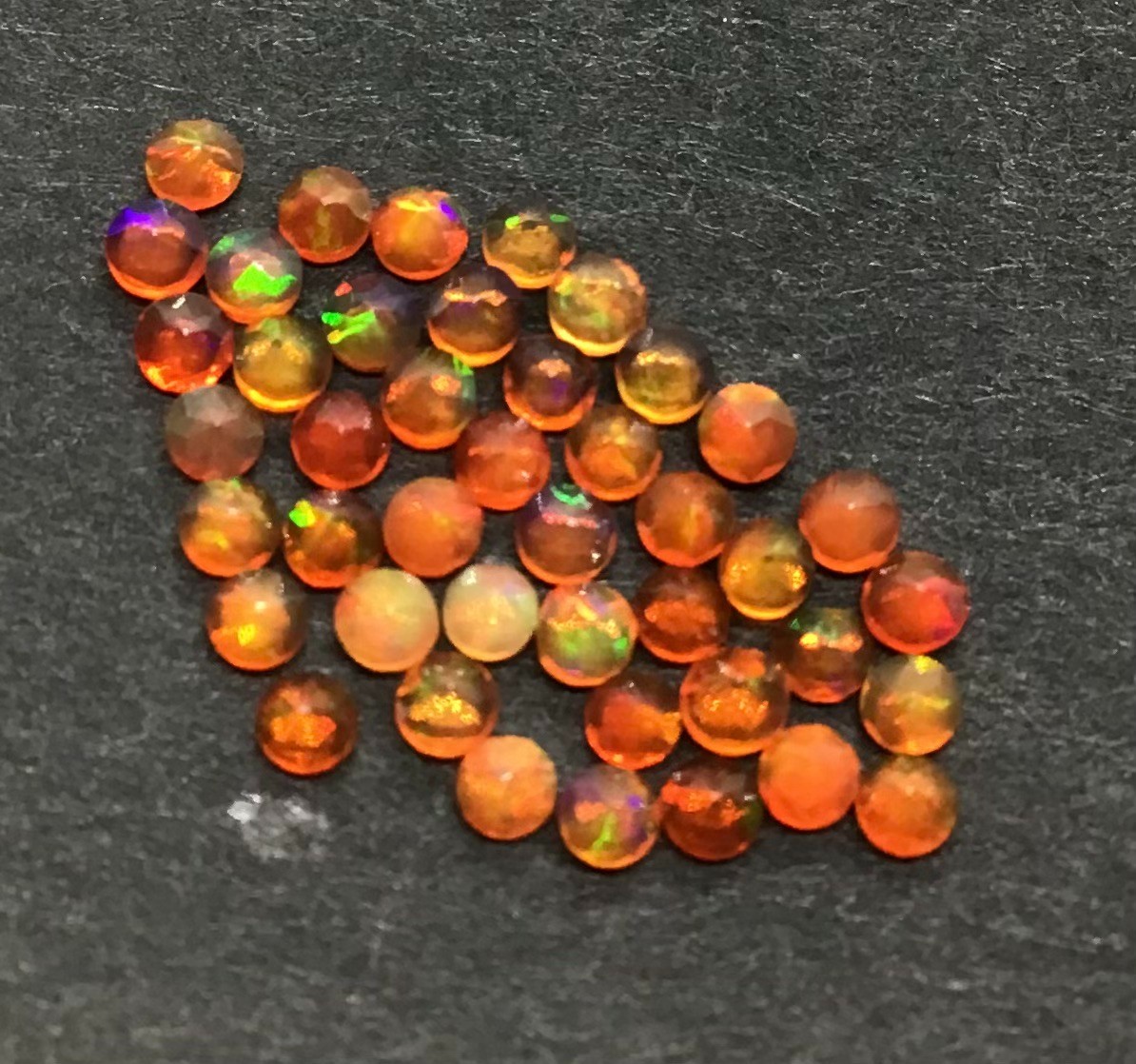 AAA Natural Ethiopian Orange Fire Opal Round Cut Loose Gemstone For All Jewelry
