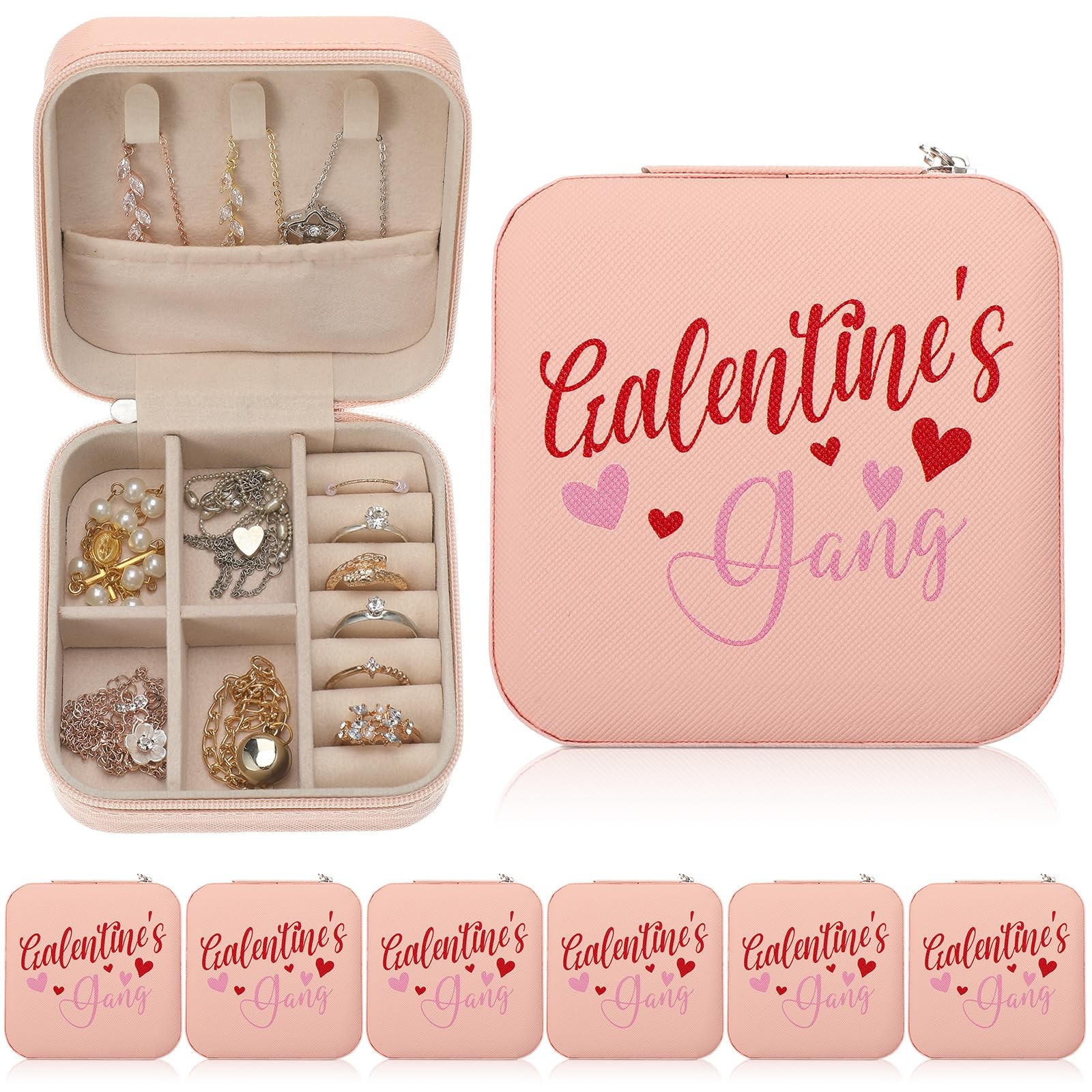 6 Pcs Girls Trip Gifts Favors Jewelry Organizer with Pattern Birthday Gifts f…