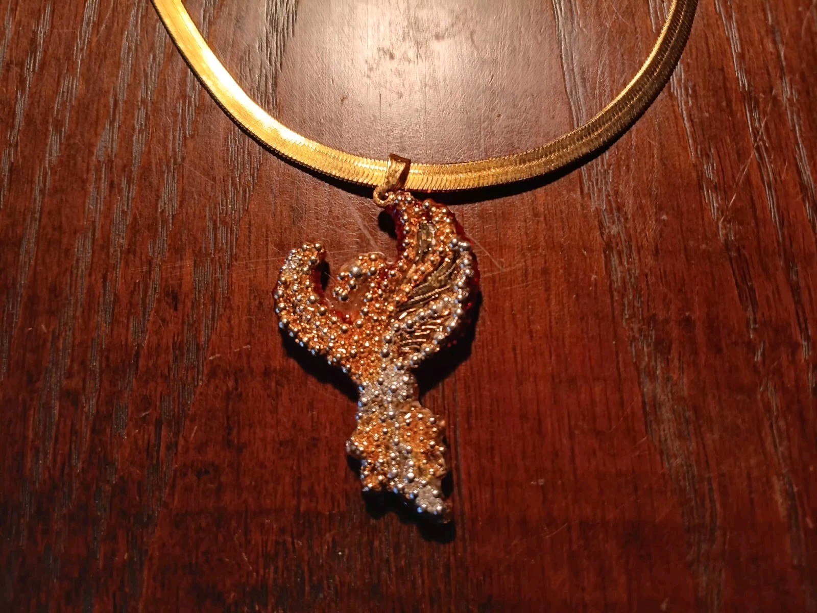 Phoenix Necklace Reversible Pendant Jewelry Crystal Phoenix Gift