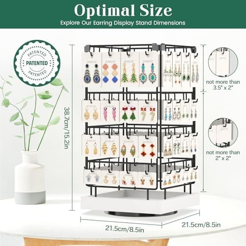 EsLuker.ly Rotating Earring Display Holder Stand for Vendors Events Selling, …