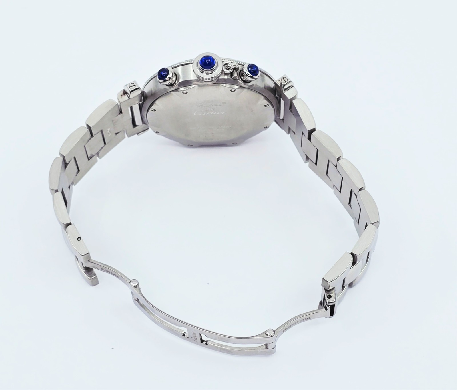Cartier Pasha De Cartier Chronograph Quartz 38mm Stainless Steel Watch Ref 1050