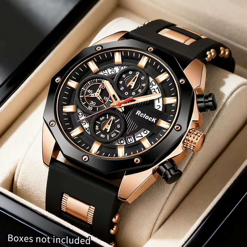 Men’s Watch Quartz Sport Date Chronograph Waterproof Luxury Man Wristwatch