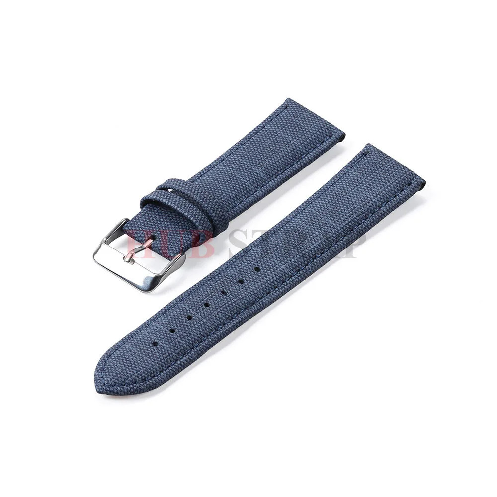Vintage Denim Pattern Nylon Leather Watch Strap Band 12 14 16 18 20 22mm
