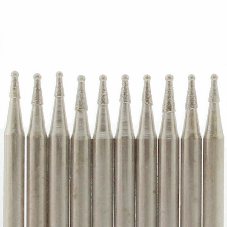 20Pcs Diamond Coated Grinding Bits 0.8mm Carving Round Burr for Dremel Tools