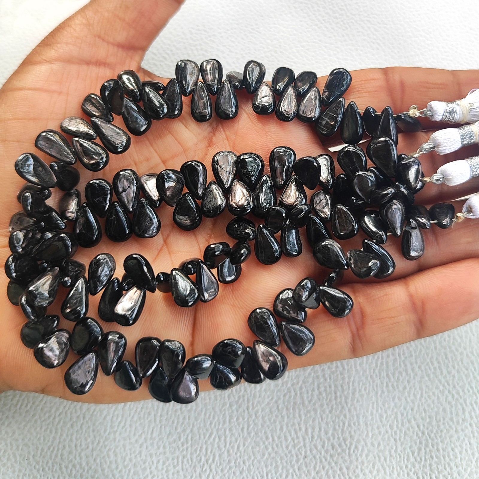 Natural Golden Shine Hypersthene 8×6-10x6mm Smooth Pear Shape Beads 8″ Strand