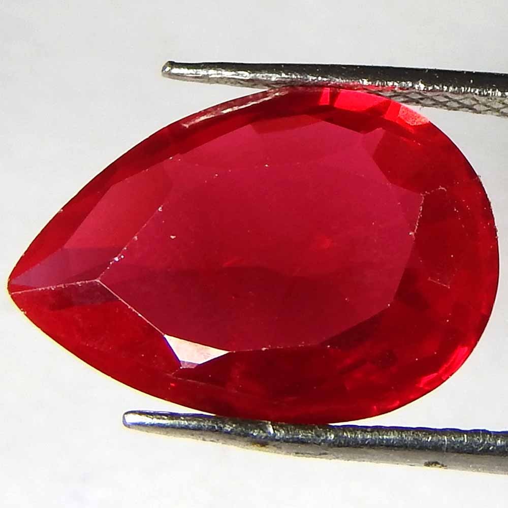 7.20CtsNatural brazil Cut red ruby Imitation ruby Pear Cabochon ring Gemstone