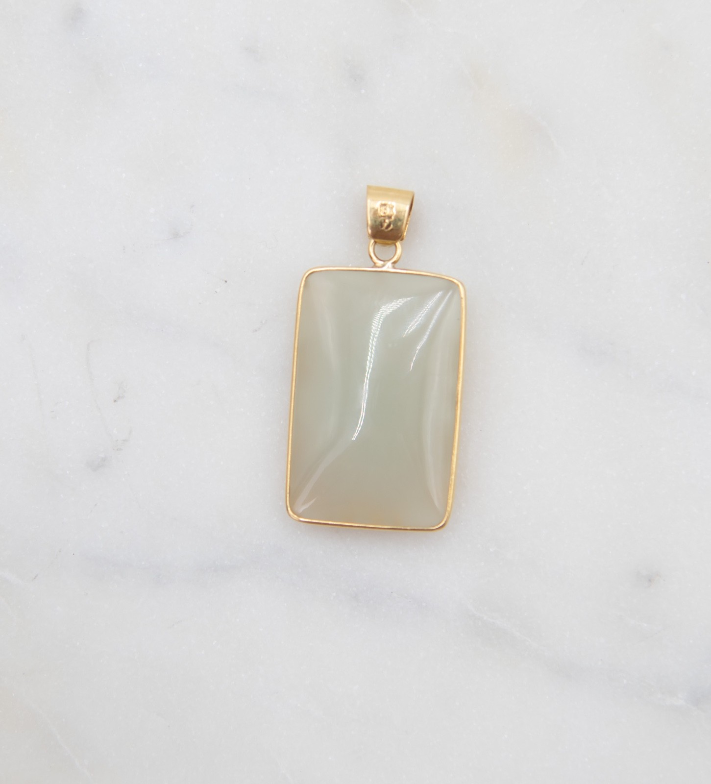 18K & Mutton-Fat Jade Pendant