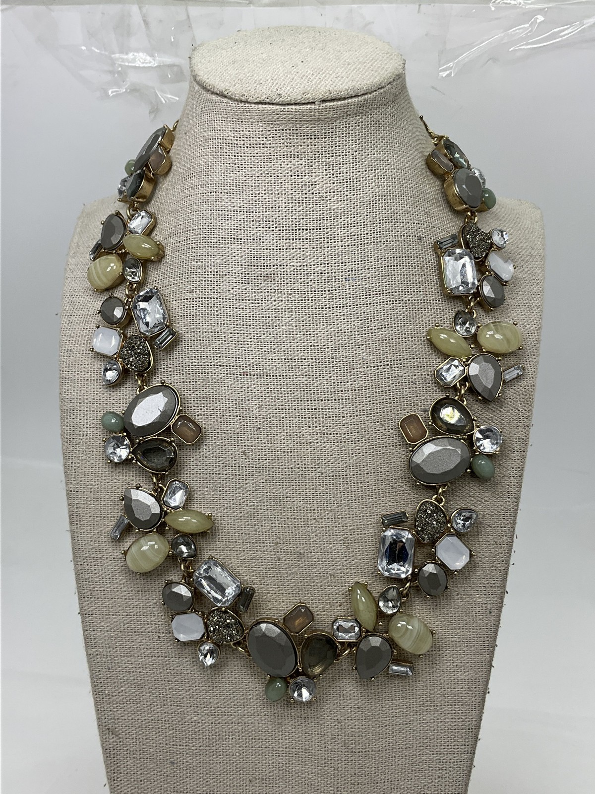 Ann Taylor Mixed Color Rhinestone Statement Necklace