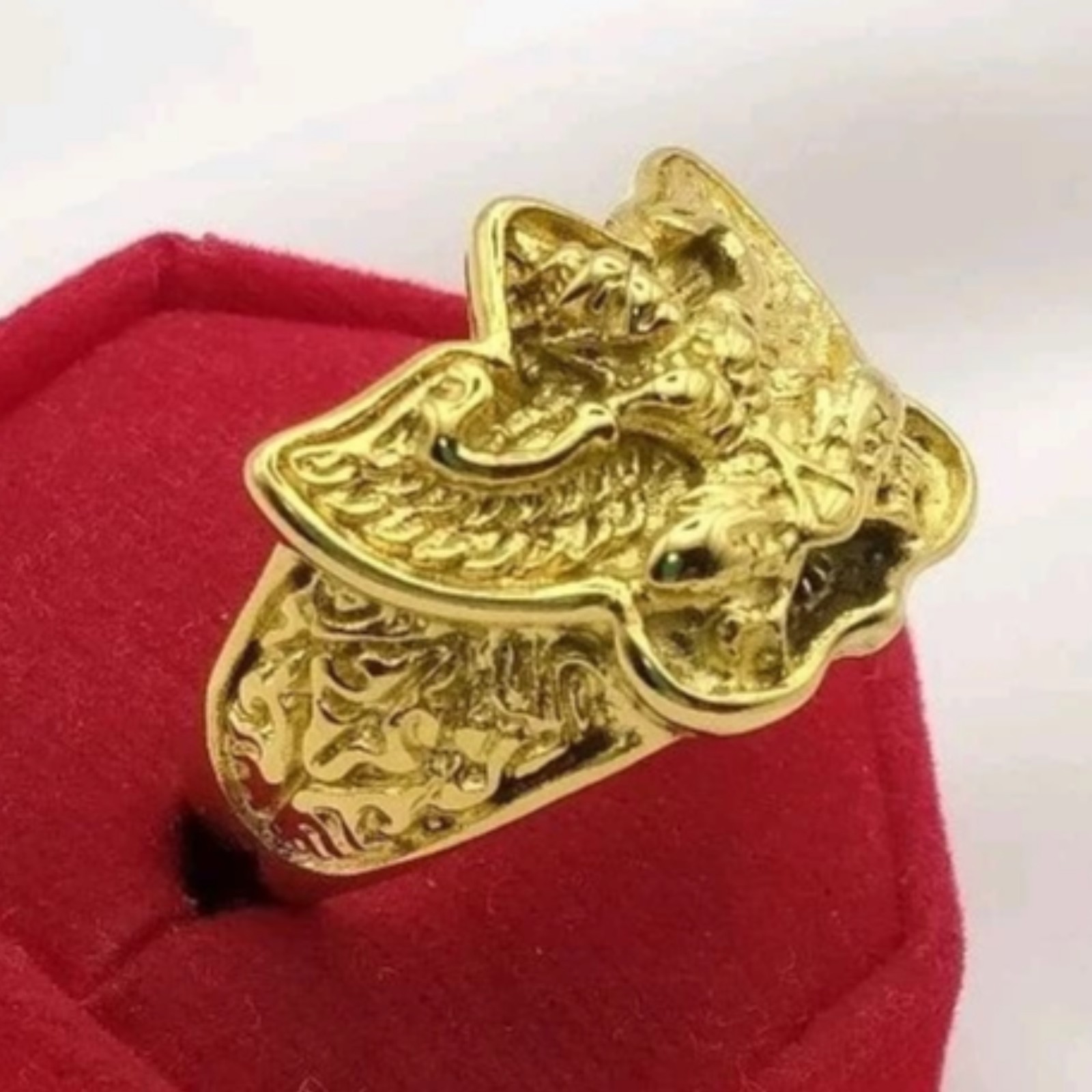 ​Gold Stainless Steel Garuda Ring Thai Mythical Bird Signet Jewelry Bird Metal 9