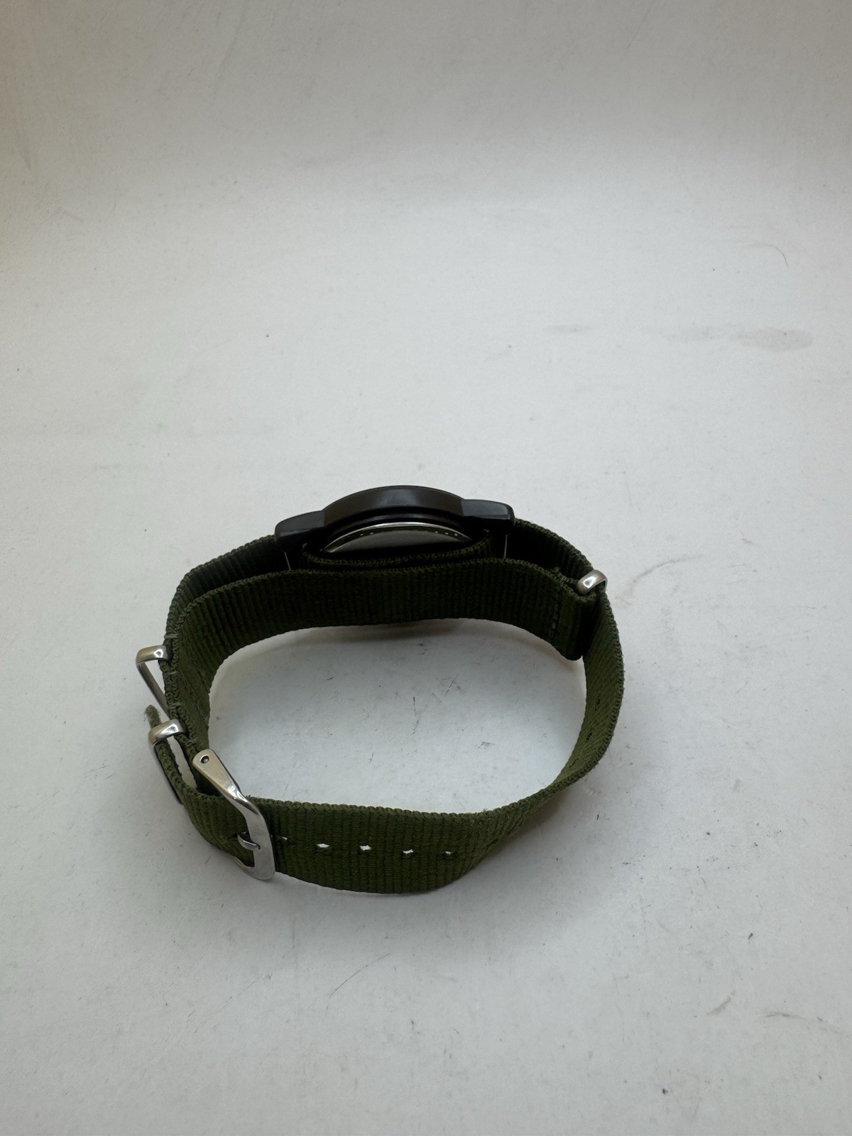 Rosso Bianco Quartz Watch Black Dial Black Case Green NATO Strap Men’s
