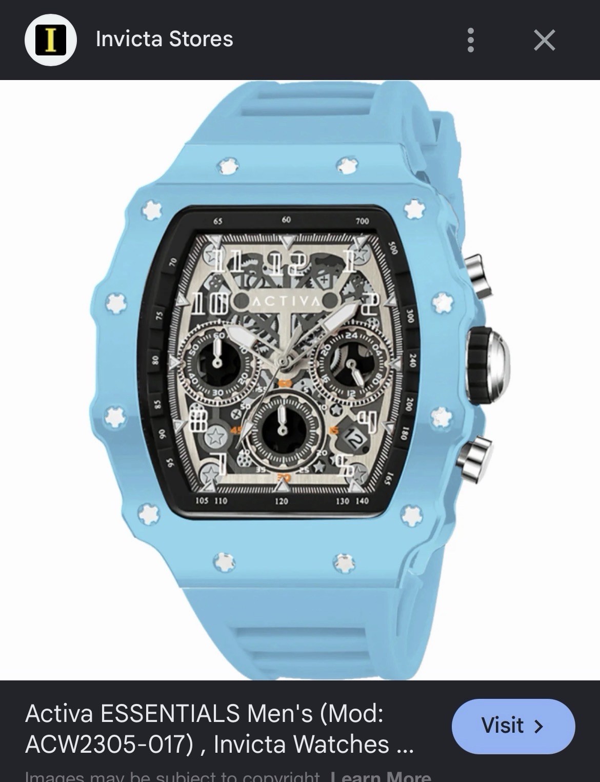 Activa Essentials Men’s Quartz Chronograph Date Watch 44-47mm Blue Strap Box