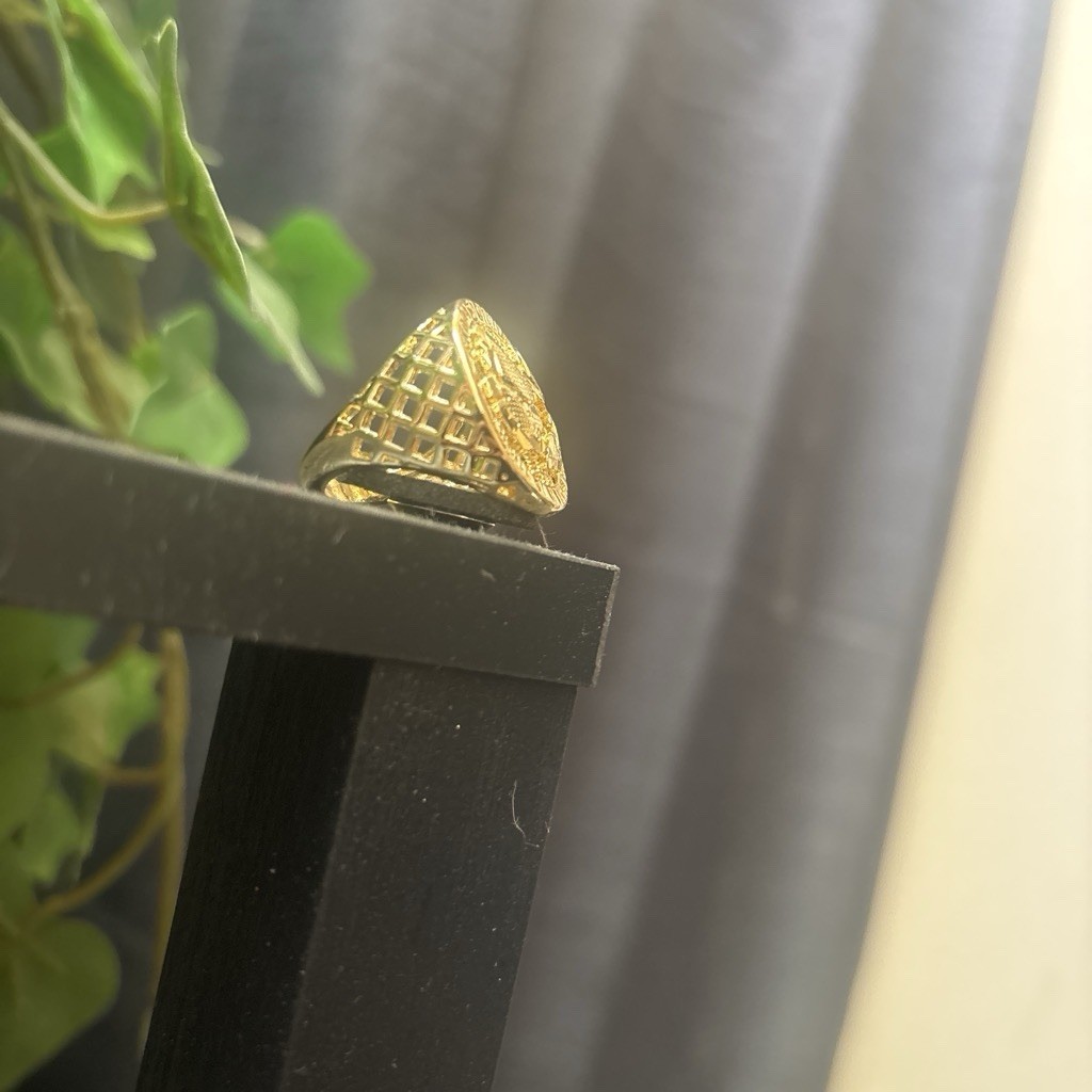 Heavy Gold Plated Globe Ring size 8