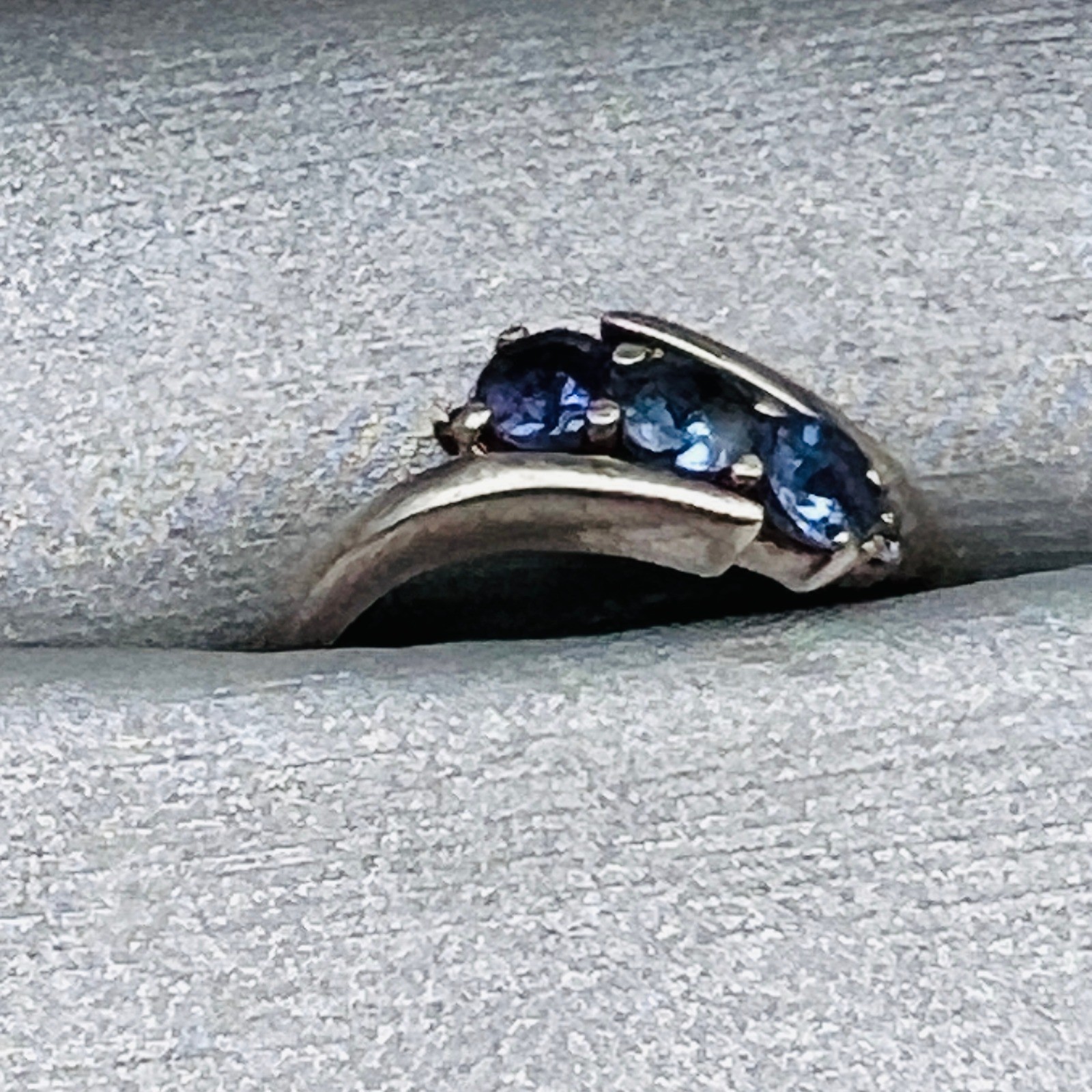 Vintage Blue Stone Bypass Ring Size 6 Sterling Silver Modern Twist Style 925