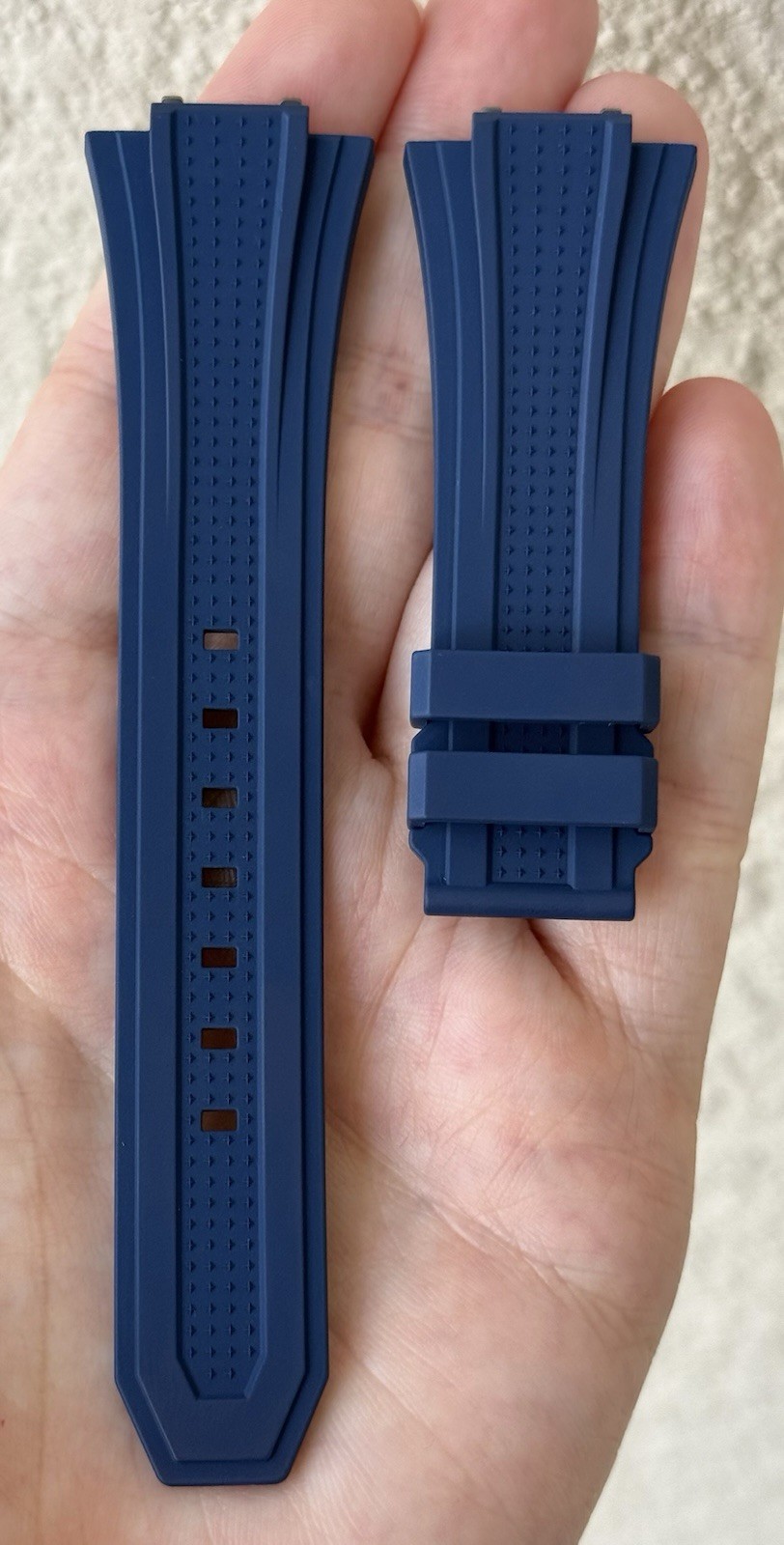 Zenith Defy Skyline 26mm x 18mm Blue Rubber Watch Strap 2018-I201 Authentic OEM