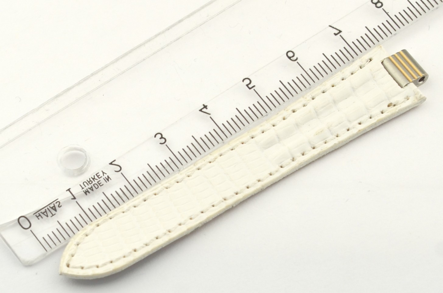 Cartier Paris White Leather Watch Strap 7mm End Link 82mm / 76mm Genuine