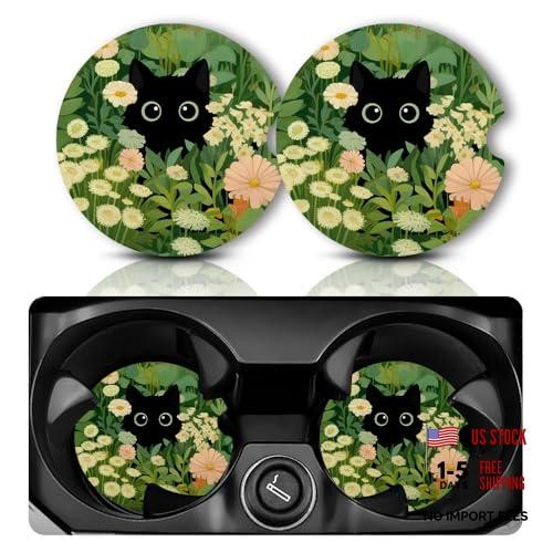 Car Coasters for Cup Holders，2.75″ Anti Slip Rubber Mat with A Finger Notch,