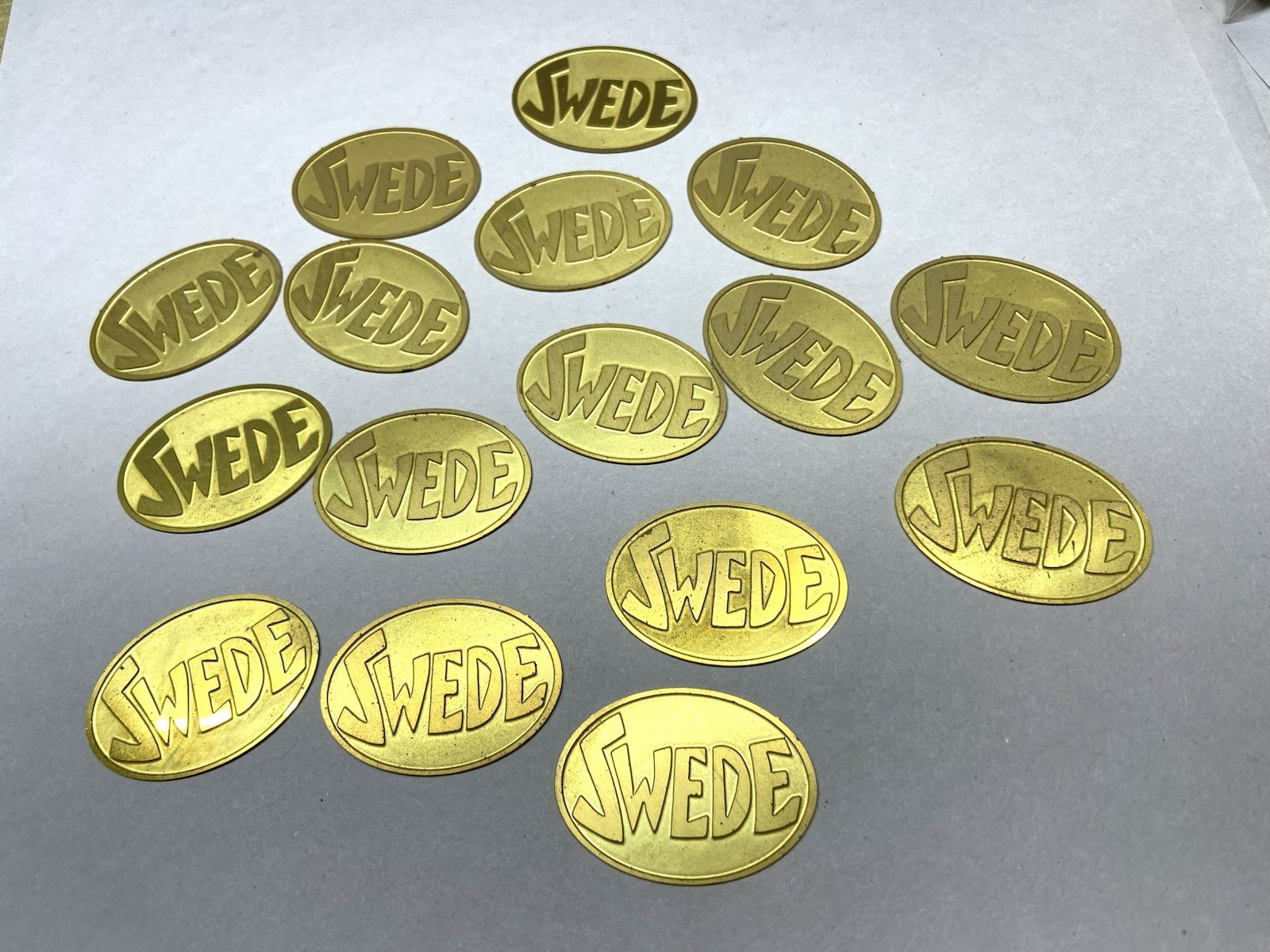 16 pcs. Raw Brass Stamping Finding-Large Oval shape- SWEDE
