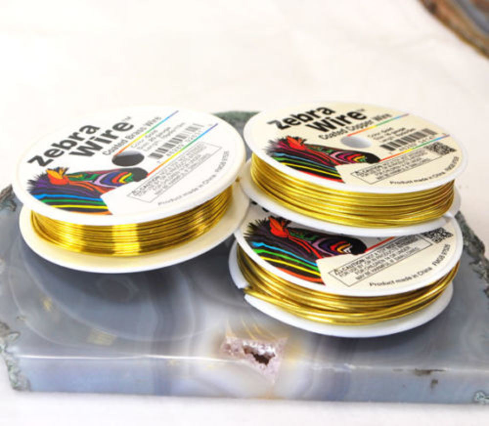 Zebra Wire Gold Color Brass Round Wire 12 14 16 18 20 22 24 26 28 gauge Jewelry