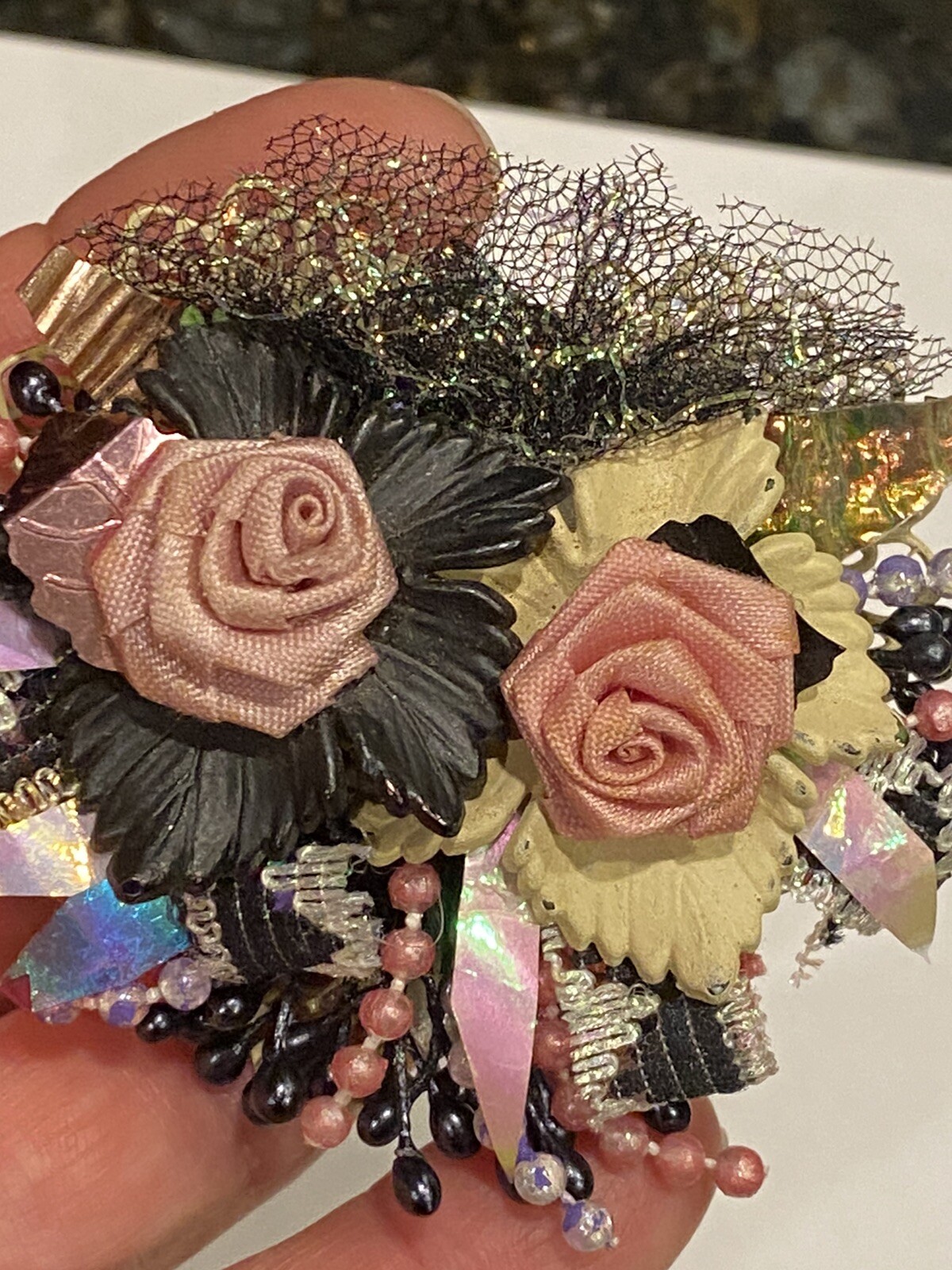 Handmade recycled Art Brooch by Ira Ono Signed Trashface OOAK