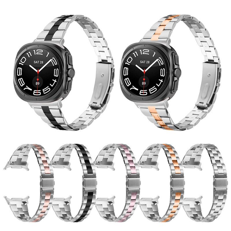 For Samsung Galaxy Watch 7 Ultra 47mm Slim Stainless Steel Band Strap Bracelet