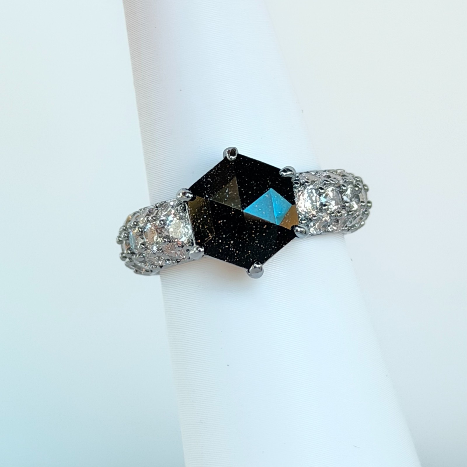 Bomb Party UNTAMED Ring “Bold By Nature” Sz 9 Onyx Sandstone on Hematite