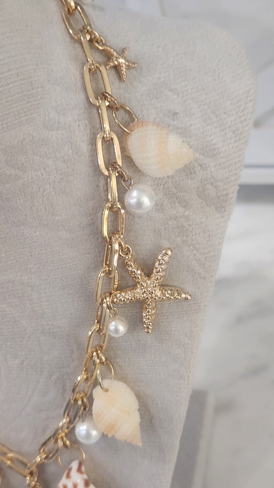 NIB! Chic House of Harlow 1960 Natural Shell Starfish Charm Necklace 16″ + 3″