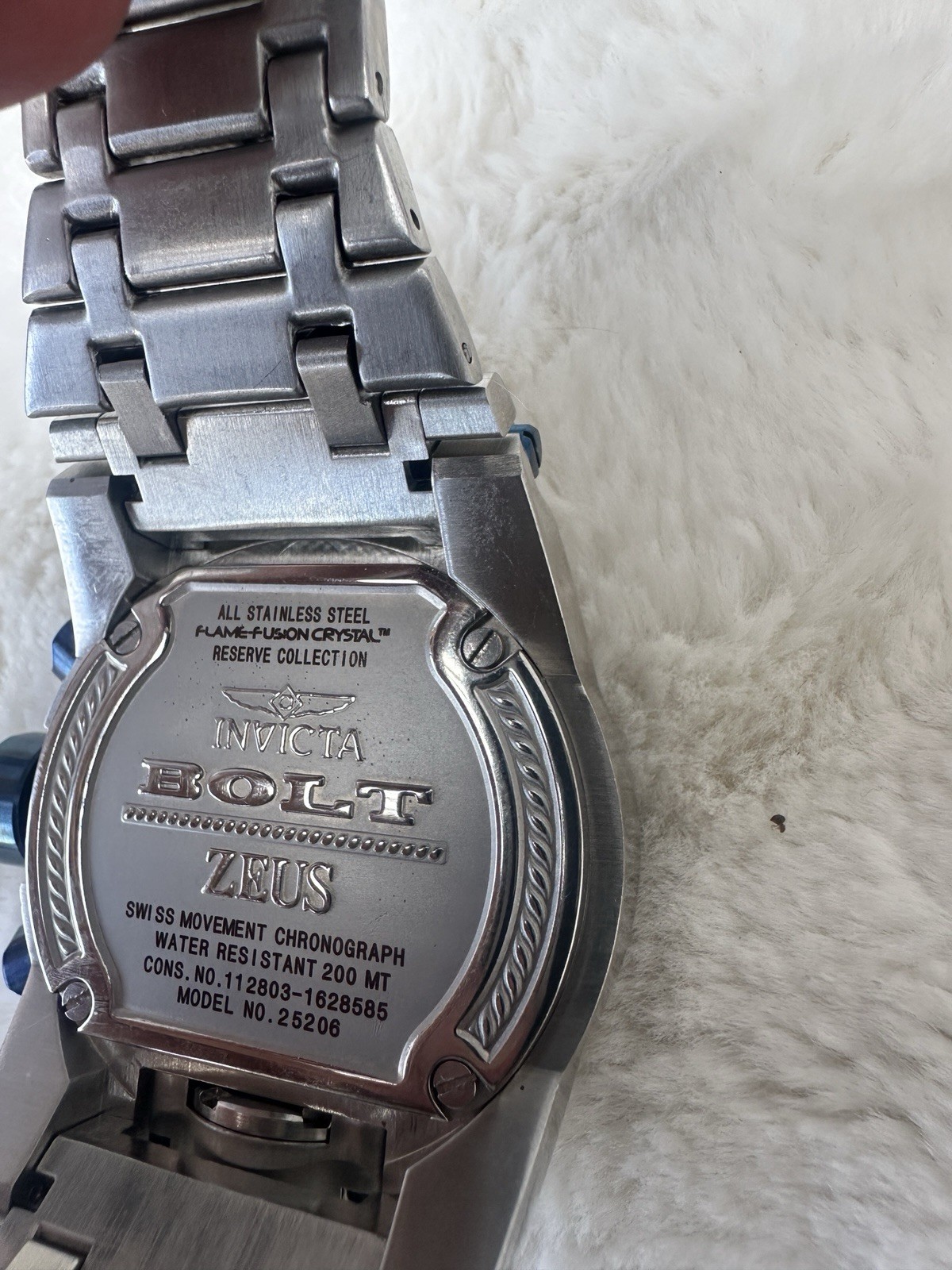 Invicta Bolt Zeus Reserve Chronograph Quartz 200m SS Blue Bezel w/ Box