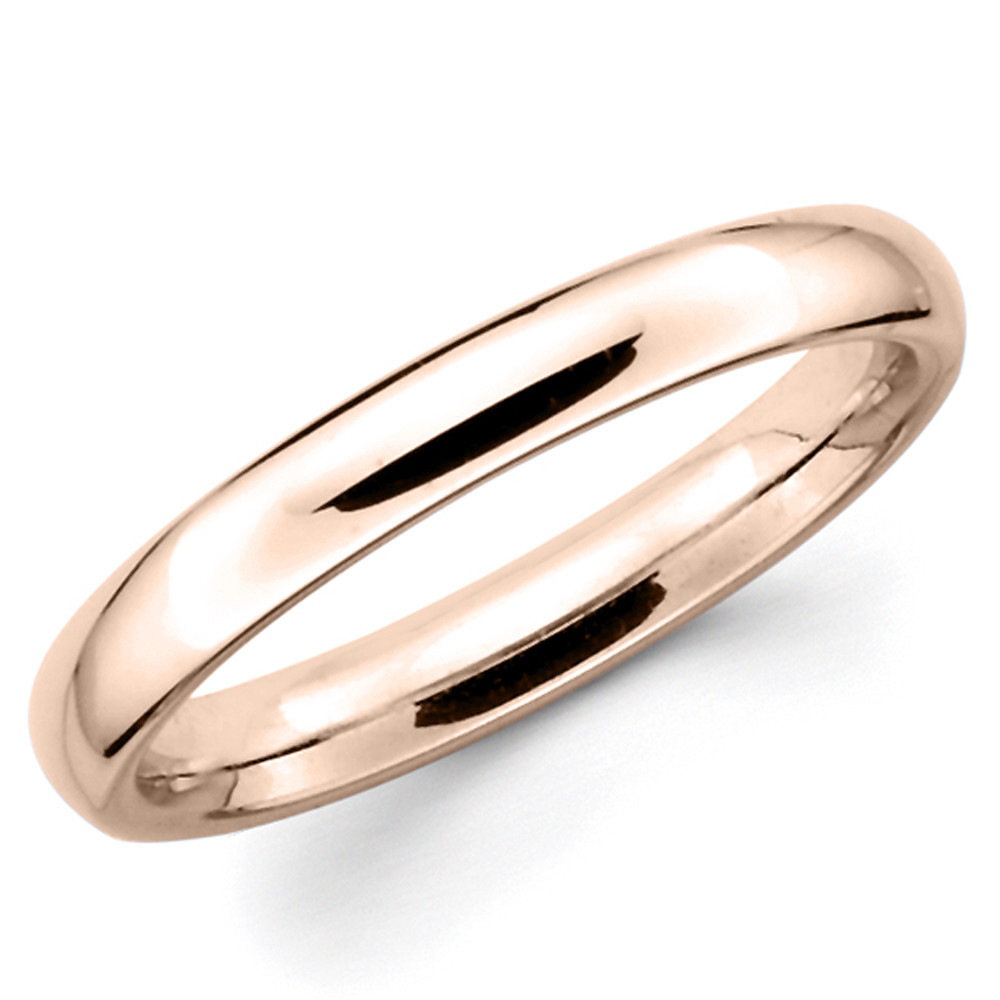 Solid 10K Rose Gold 2mm 3mm 4mm 5mm 6mm Comfort Fit Men Women Wedding Band Ring